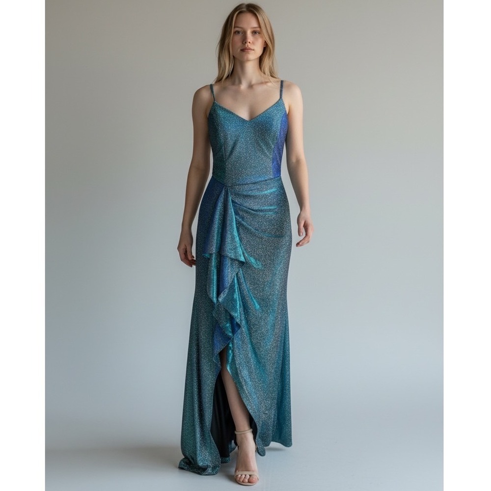 Jules & Cleo Glitter Dress Criss Cross Back Party Cocktail‎ Dress Size 8, NWT